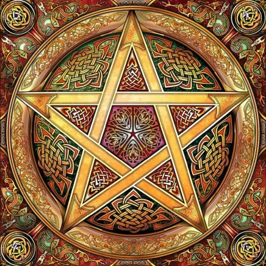 Living Room Cross Stitch Pentagram 5D Diamond Painting Full Of Diamonds Europe And America