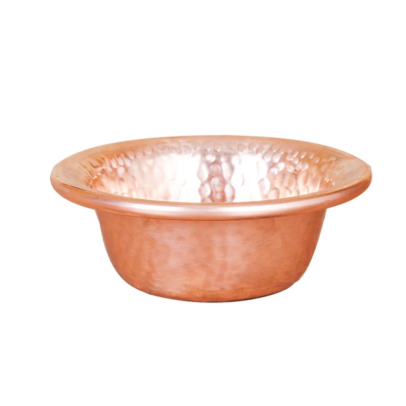 Pure Copper Hand Beaten Embossed Water Supply Bowl Carved