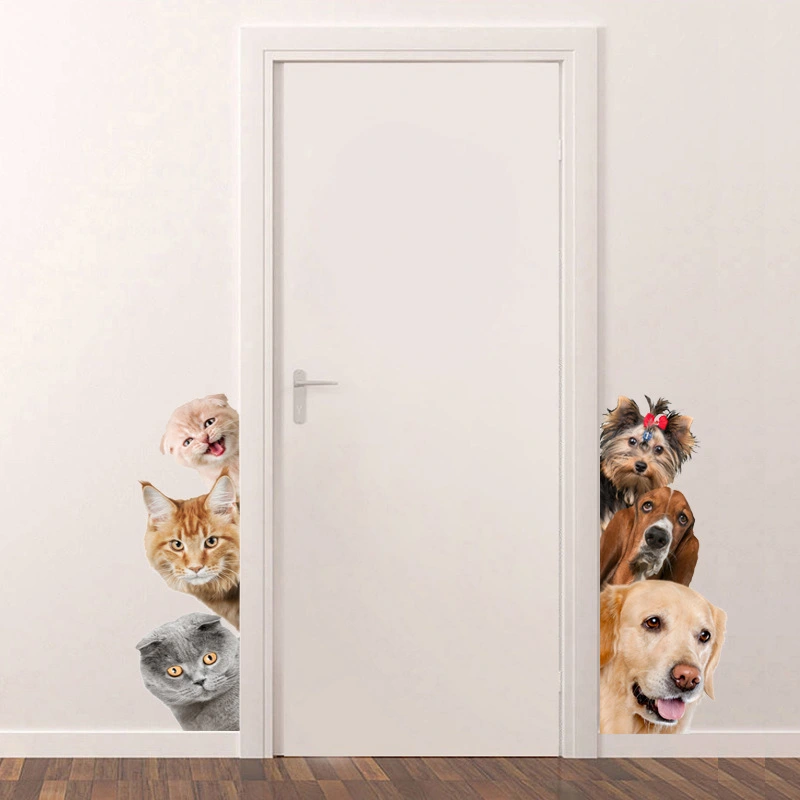 3D Simulation Kitty Dog Wall Sticker Living Room Bedroom Entrance Corner Decoration