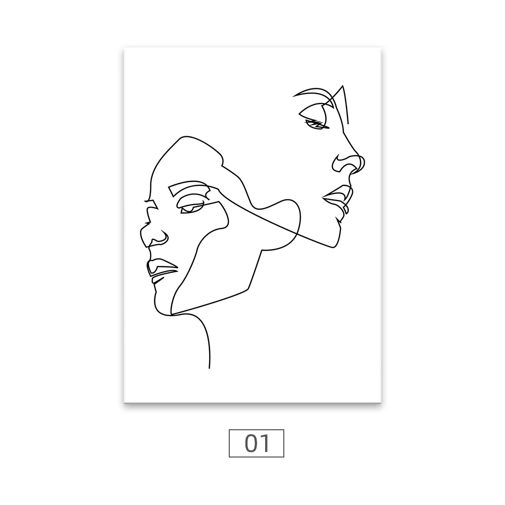 Abstract Woman Body Line Picture Wall Art Canvas Poster