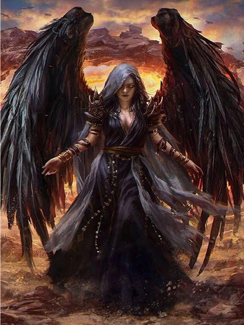 Angels And Demons Color 5D Adult Crafts Diamond Painting Art Full Set Of Drawings Abstract Gems Cross Stitch