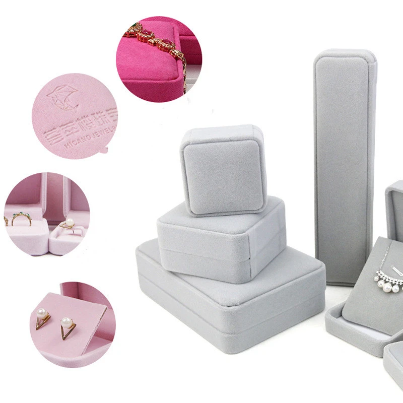 Jewelry Box Rounded Flannel Ring Pendant Bracelet Necklace Storage Packaging Gift Box Single Ring