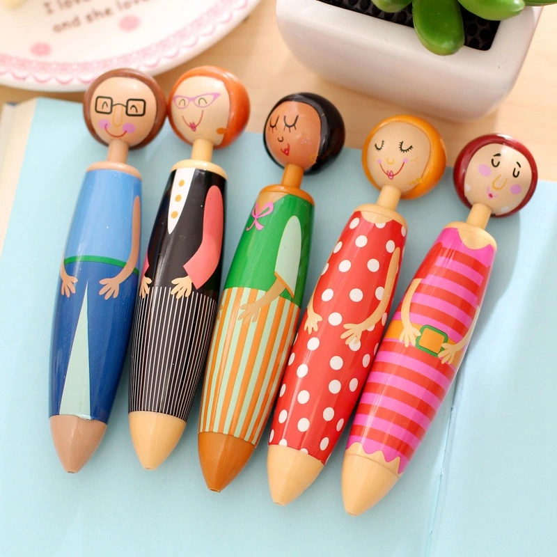 Cartoon Student With Doll Head Pen Doll Ballpoint Pen