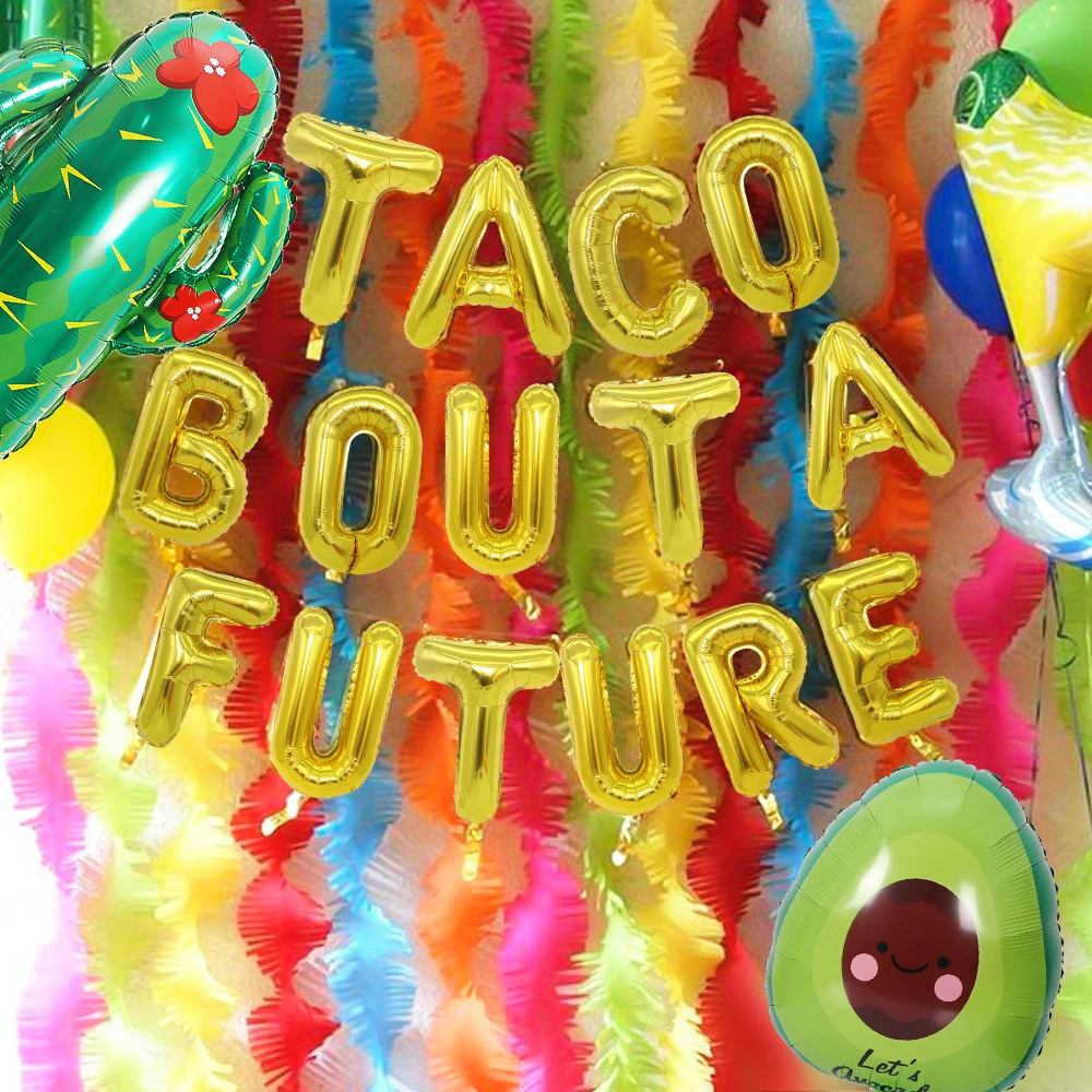 TACO BOUT A FUTURE Avocado Cactus Balloon Set