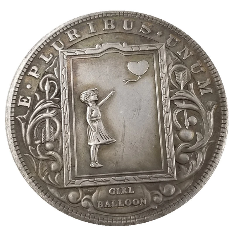 Crafts American Homeless Love Girl GIRL BALLOON Morgan Silver Dollar Commemorative Coin