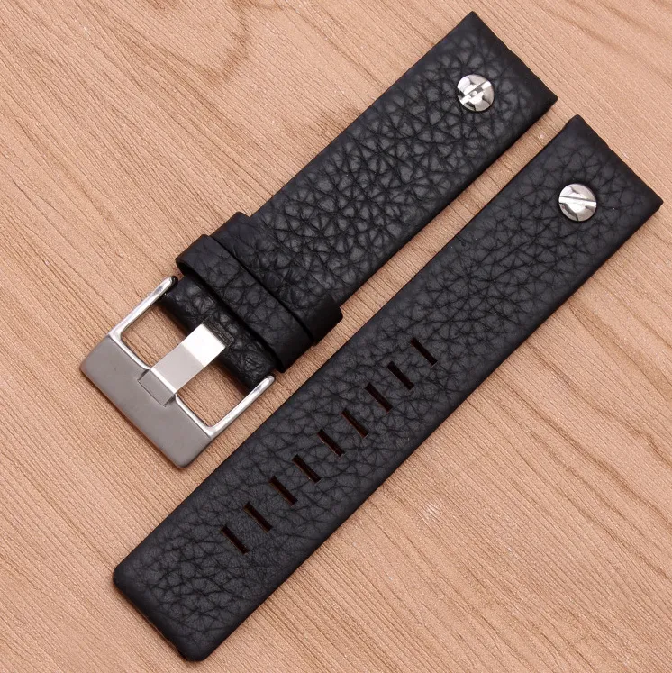 Lychee Pattern Head Layer Real Cowhide Strap Soft Watch Strap