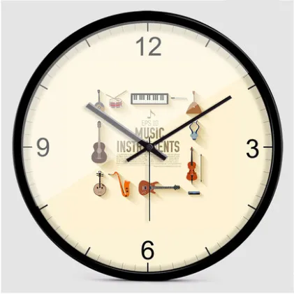 Crazy Kitten Creative Musical Instrument Mute Wall Clock Wall Watch