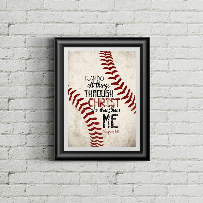 Christian Baseball Retro Poster Art Print