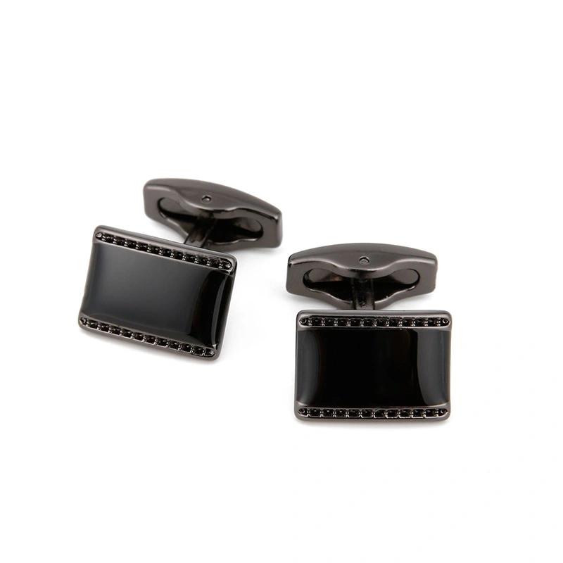 Square Black Epoxy Grey Copper Cuff Nails