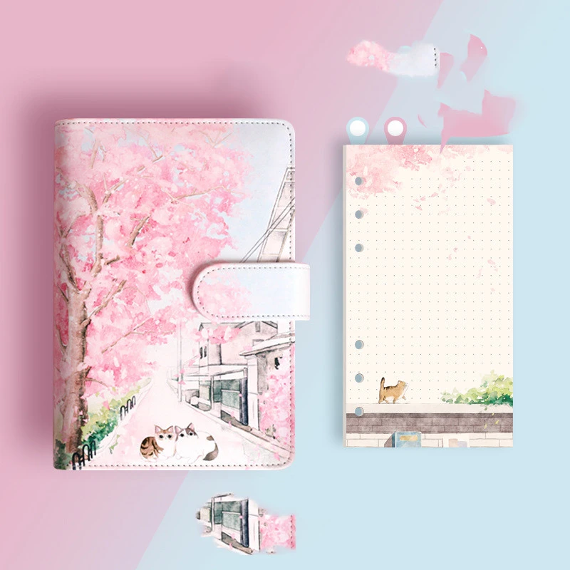 Creative Sakura Gift Box Loose-leaf Notepad