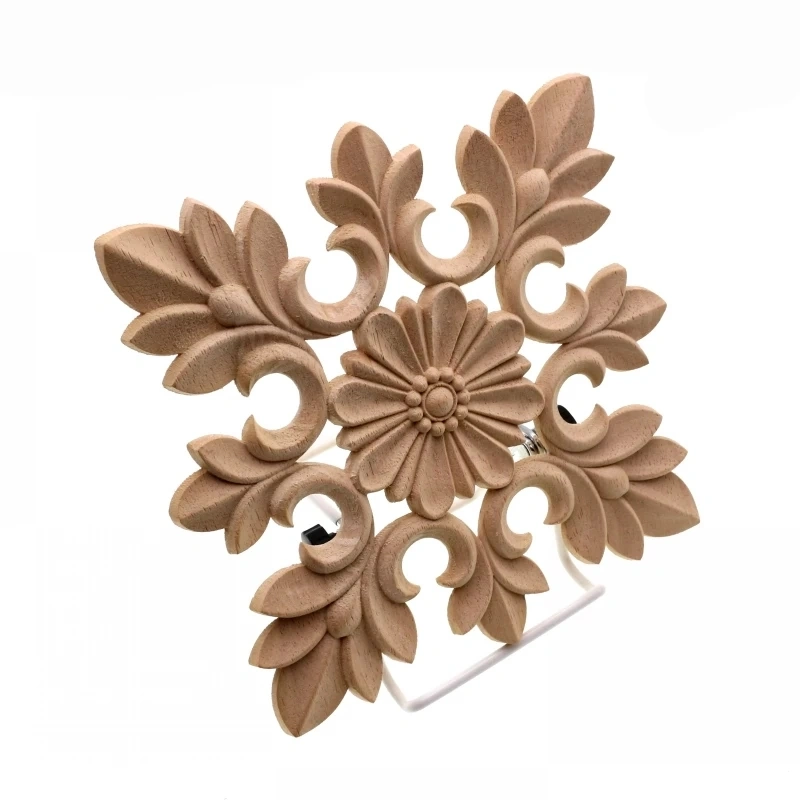 Wood Carving Square Square Flower Applique Roman Column Stigma Column