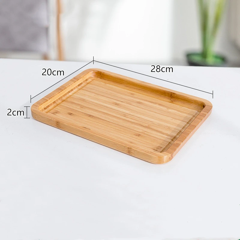 Simple Bamboo Tea Tray Fruit Tray Rectangular Water Cup Tray