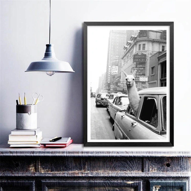 Animal Llama Vintage Wall Art Canvas Painting