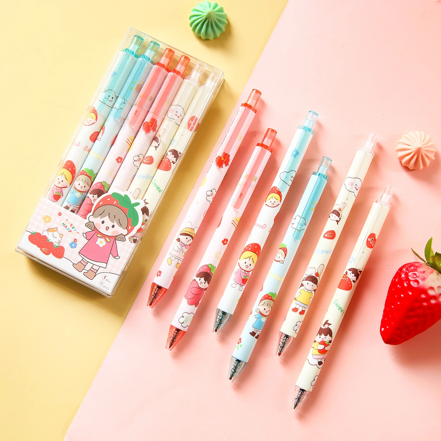 Gel Pens Cartoon Cute Bear 0.5mm Balck Ink Gel Pen Signing Pen