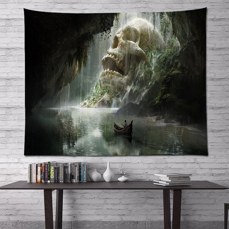 Waterfall Skull Printed Wall Decoration Wall Cloth Background Cloth