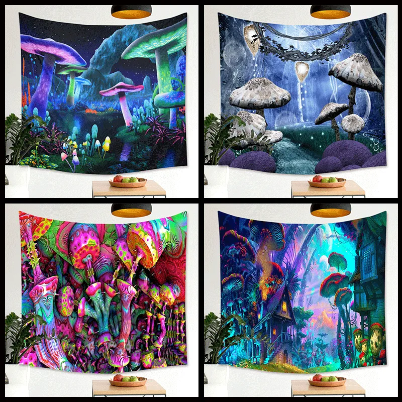 Psychedelic Mushroom Series Printed Home Tapestry