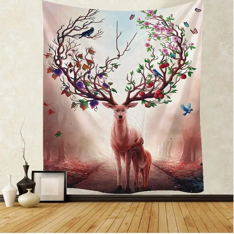 Autumn Stag Decoration Tapestry Background Cloth