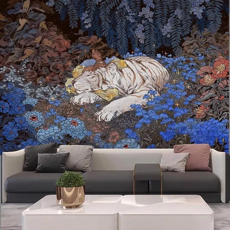 Mysterious Tiger Decoration Tapestry Background Cloth Hanging Cloth