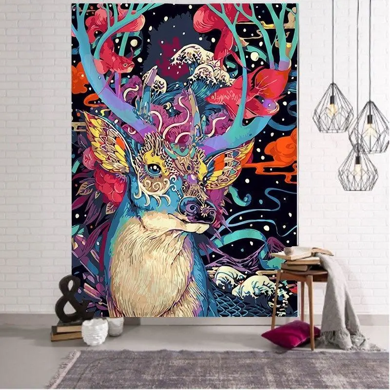 Rainbow Stag Tapestry Background Cloth Hanging Cloth