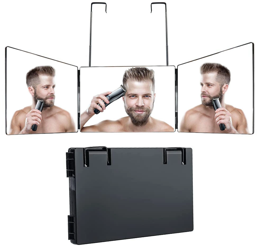 Telescopic Hanging Three-sided Folding Makeup Mirror