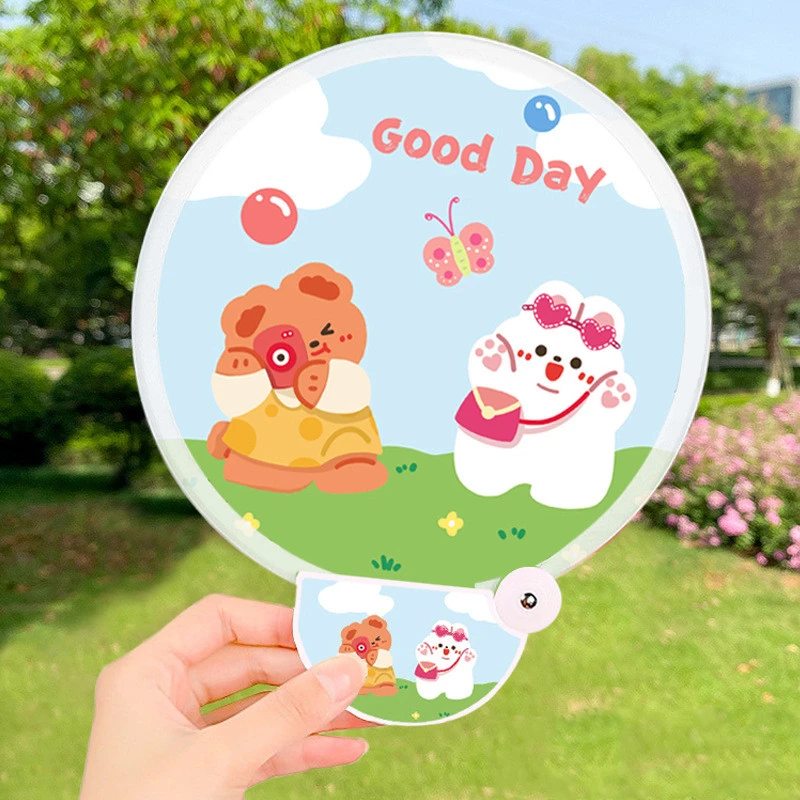 Portable Fan, Children's Heart, Children's Day Gift, Folding Fan With Handle