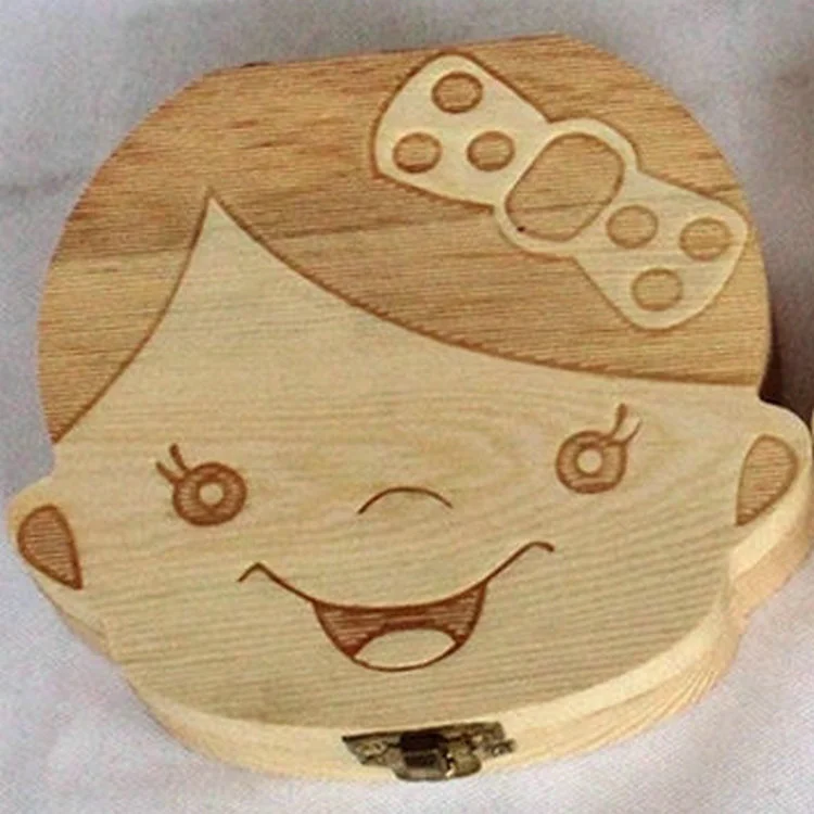 Male And Female Wooden Baby Deciduous Teeth Storage Box Baby Lanugo Teeth Storage Box