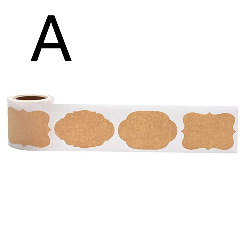 Kraft Paper Blank Roll Sticker Sticker Diy Baking Packaging Sticker