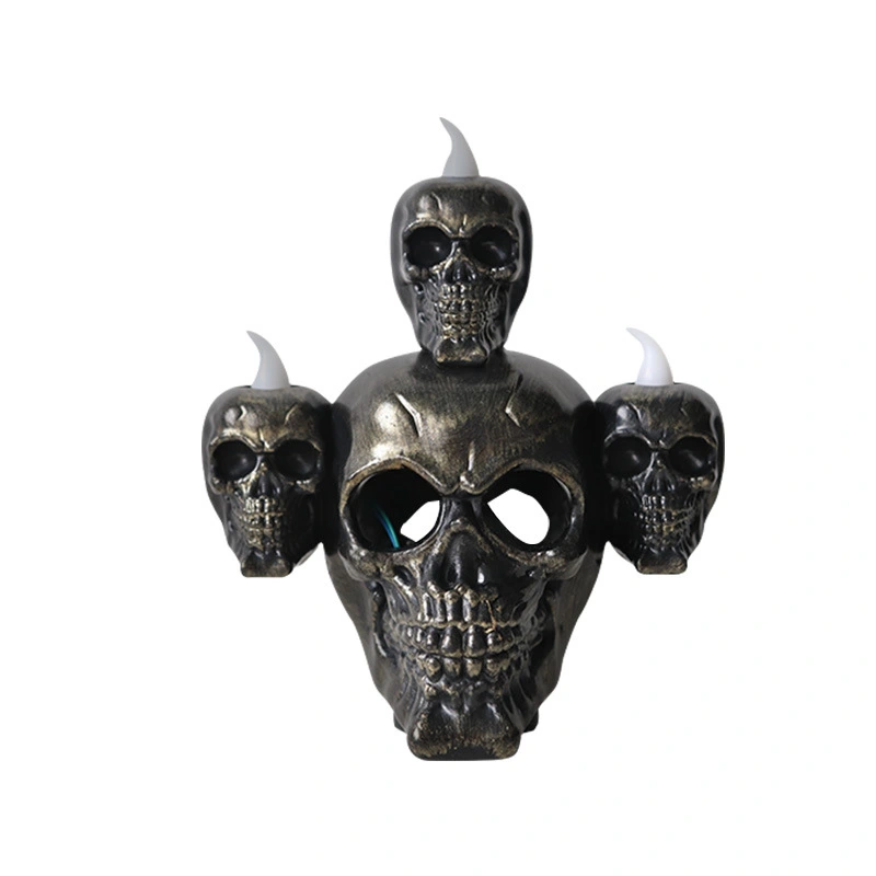 Halloween Decoration Props Smoke Horror Skull Headlight LED Electronic Candle