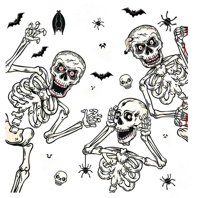 Draw Halloween Balloon Scarecrow Electrostatic Sticker