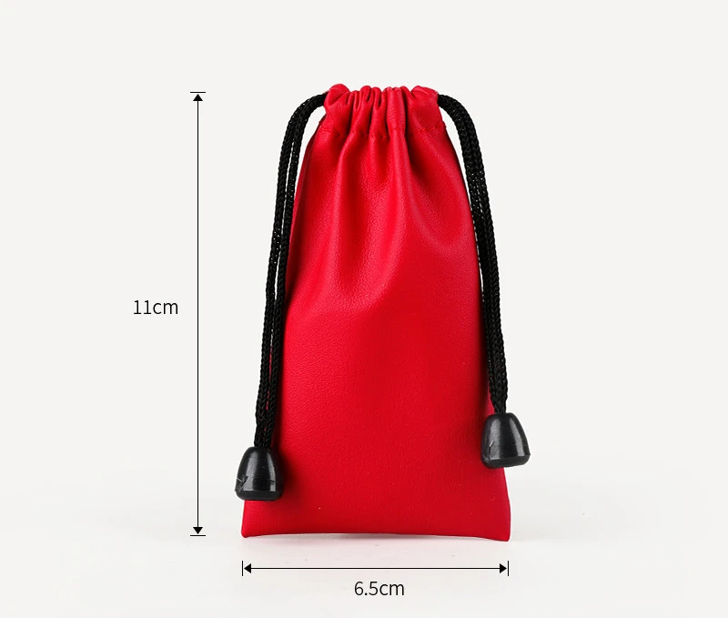 1 Pcs Custom Logo Bag PU Leather Drawstring Bags Headset Da