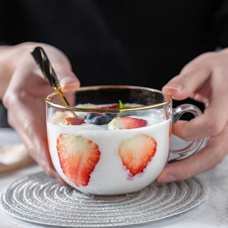 Tempered Glass Milk Cup Breakfast Cup Oatmeal Cup