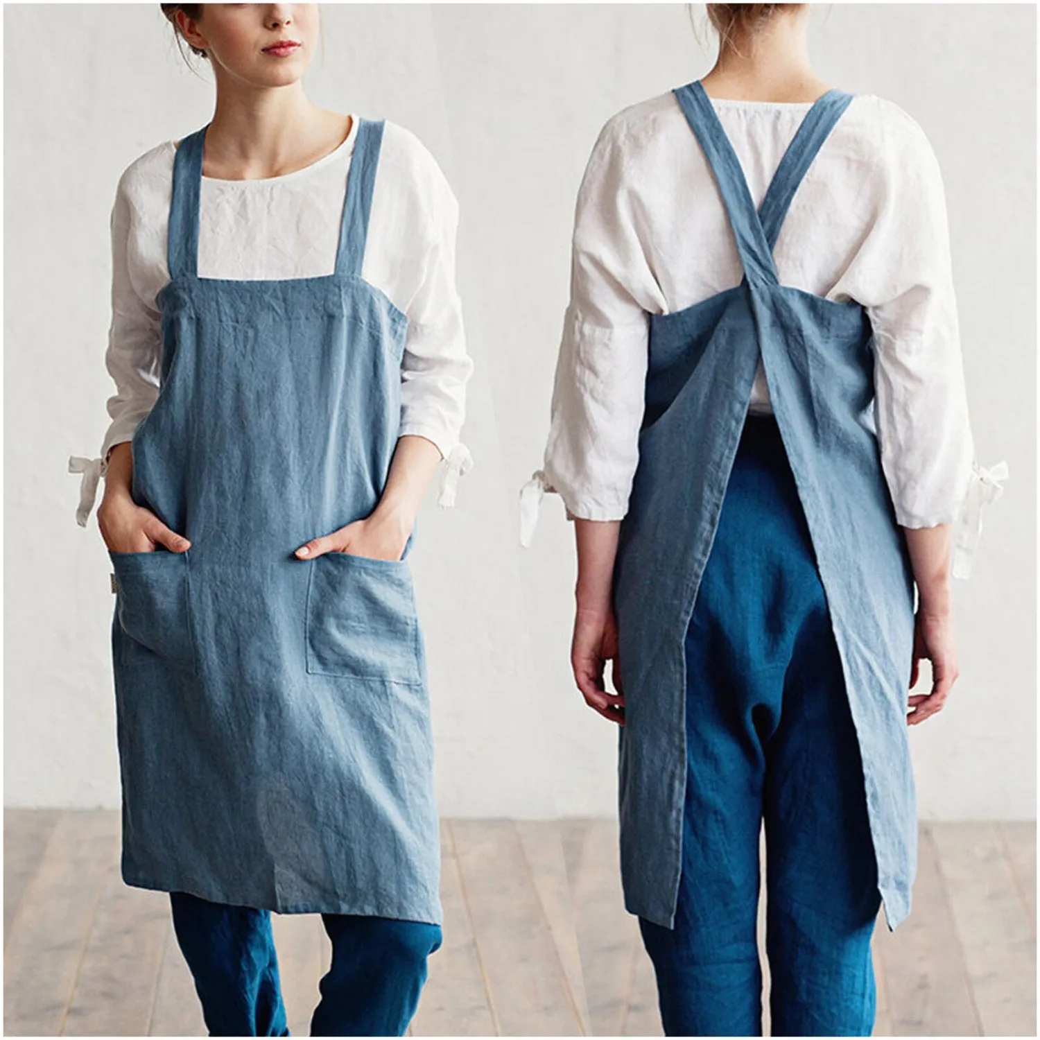 Shoulder Strap Apron Fashion Kitchen Restaurant Housework Apron