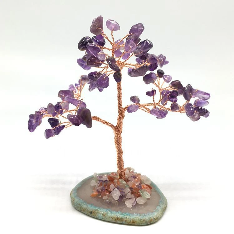 Natural Agate Citrine Japanese Plant Tree