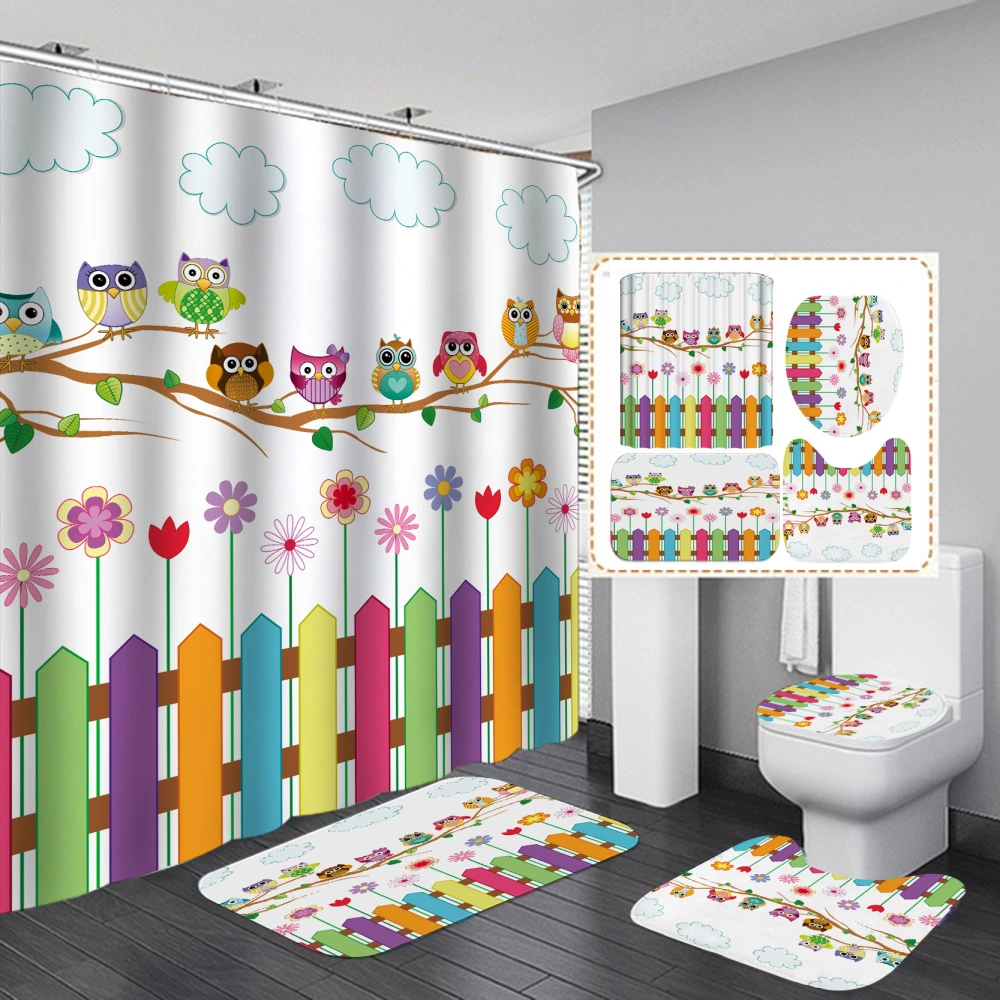 Printed Waterproof Polyester Bathroom Shower Curtain