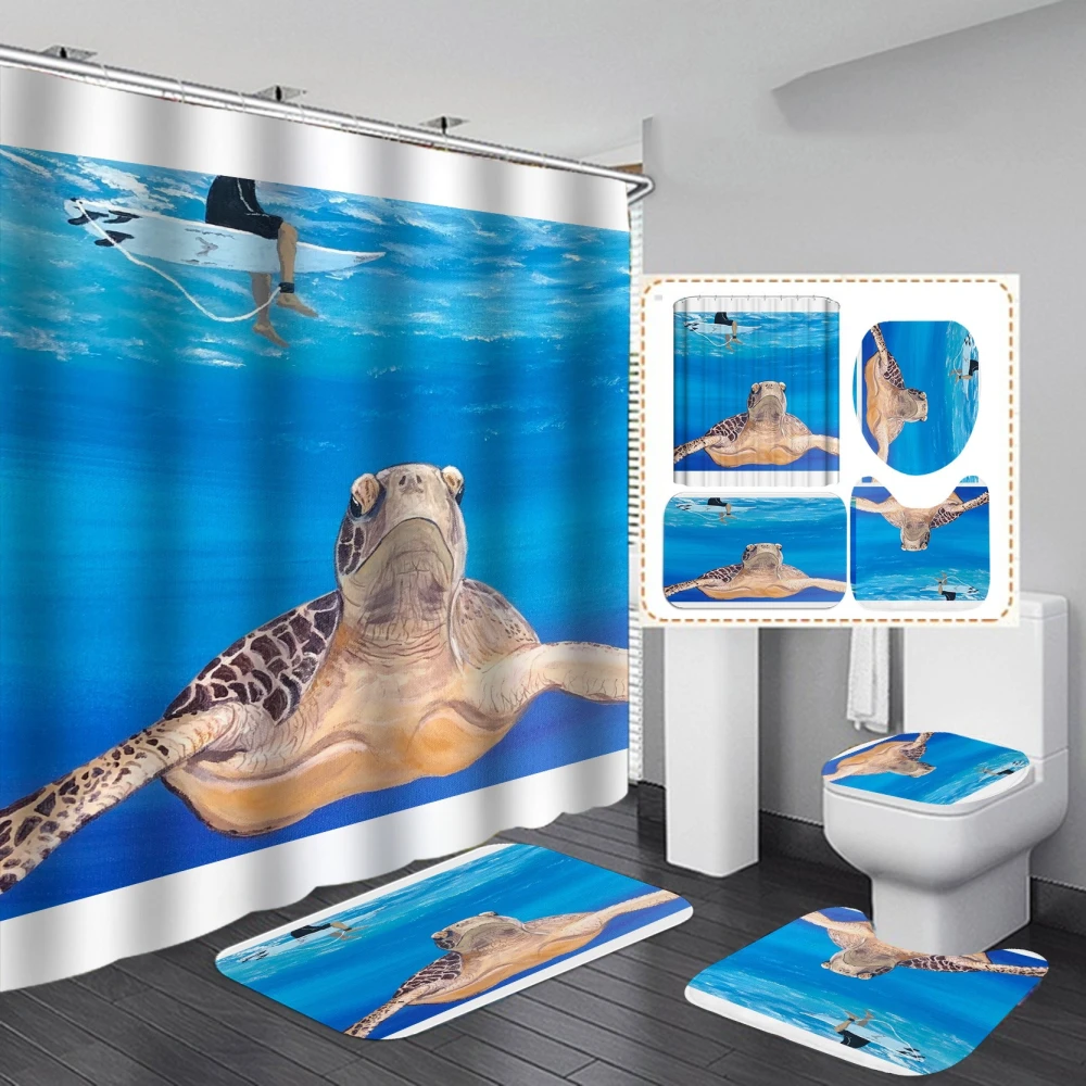 Digital Printing Waterproof Polyester Shower Curtain