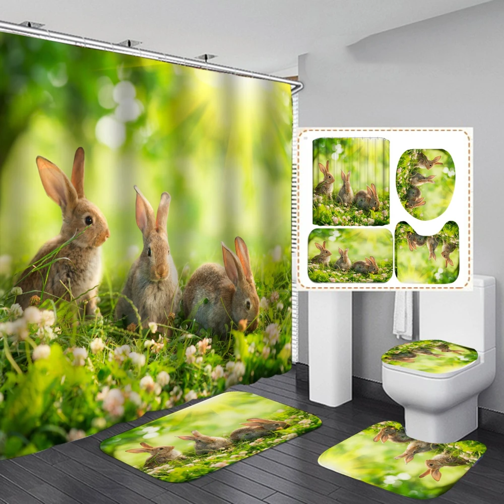 New Product Digital Printing Waterproof Polyester Shower Curtain