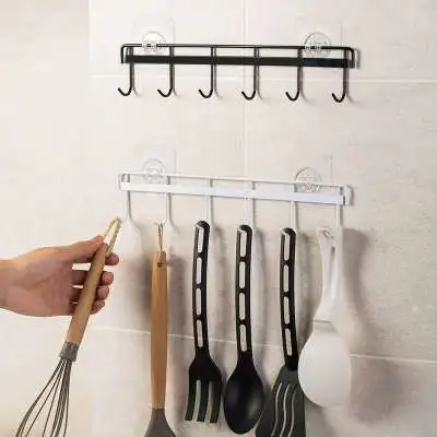 Wrought Iron Kitchenware Row Hook Wall Hanging Seamless Strong Viscose Hook