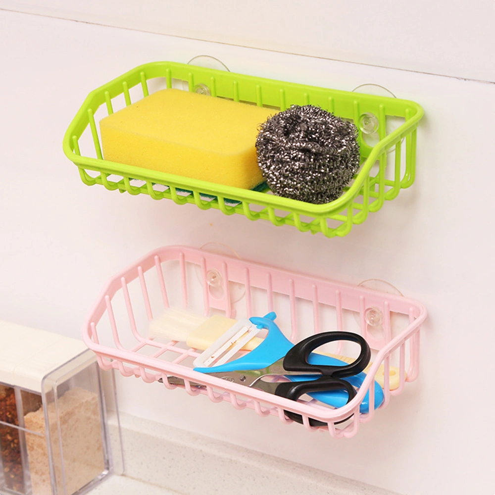 Kitchen Sink Suction Cup Drain Basket Sponge Rack Multifunctional Dishwashing Storage Rack