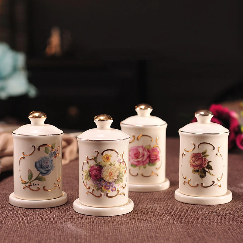 European Style Toothpick Holder Ceramic Toothpick Bottle Living Room