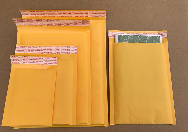 Yellow Kraft Paper Bubble Bag, Clothing Packaging Bag, E-commerce Special Express, Shockproof Foam Packaging Bag