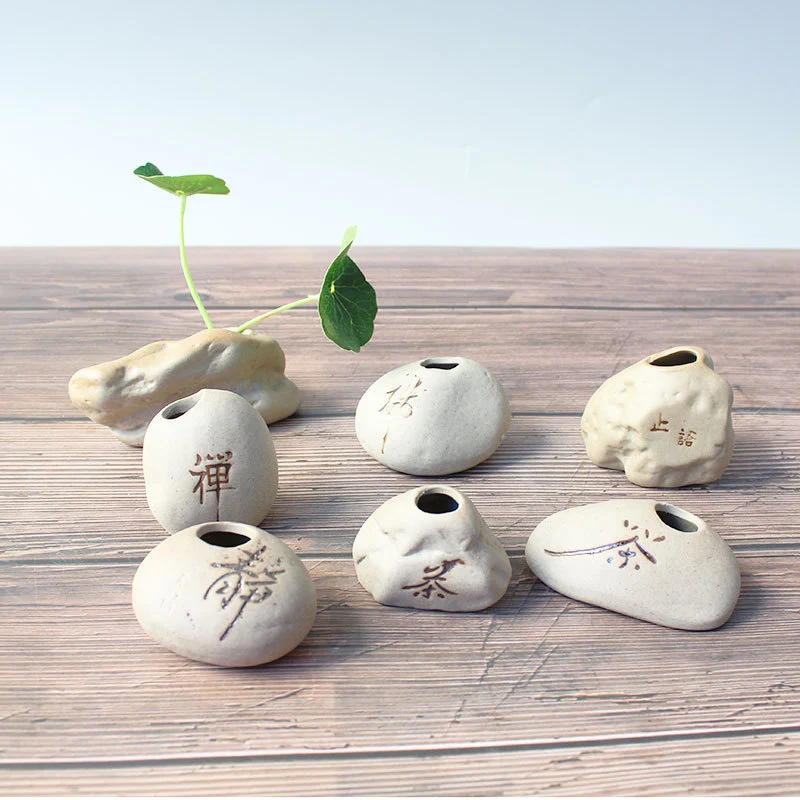 Office Desktop Imitated Stone Writing Thumb Floret Home Ceramic Succulent Flower Pot