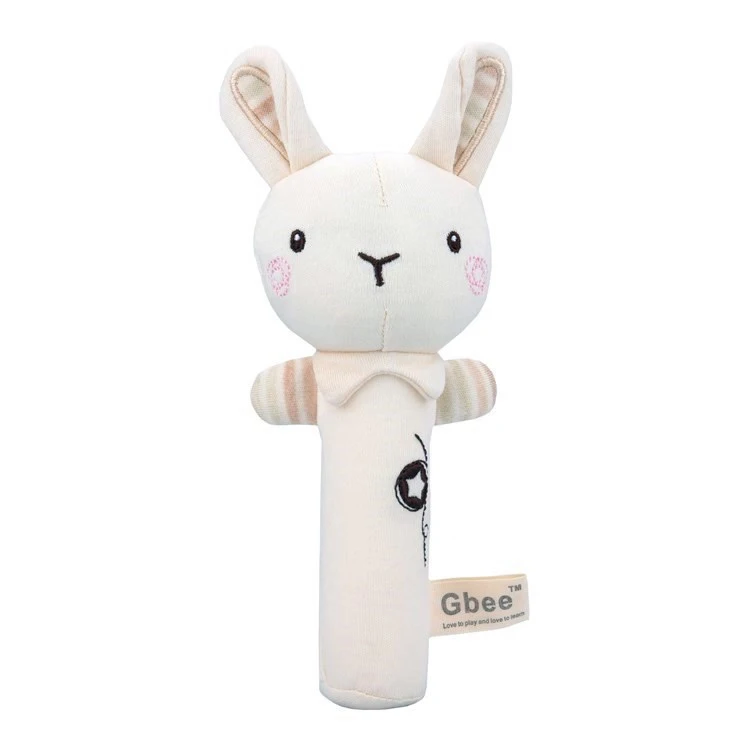 Cotton Round Rattle Stick Baby Soothing Toy For Infants And Toddlers