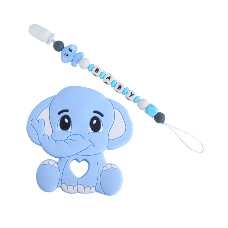 New Plastic Duckbill Clip Elephant Silicone Teether Molar Toy