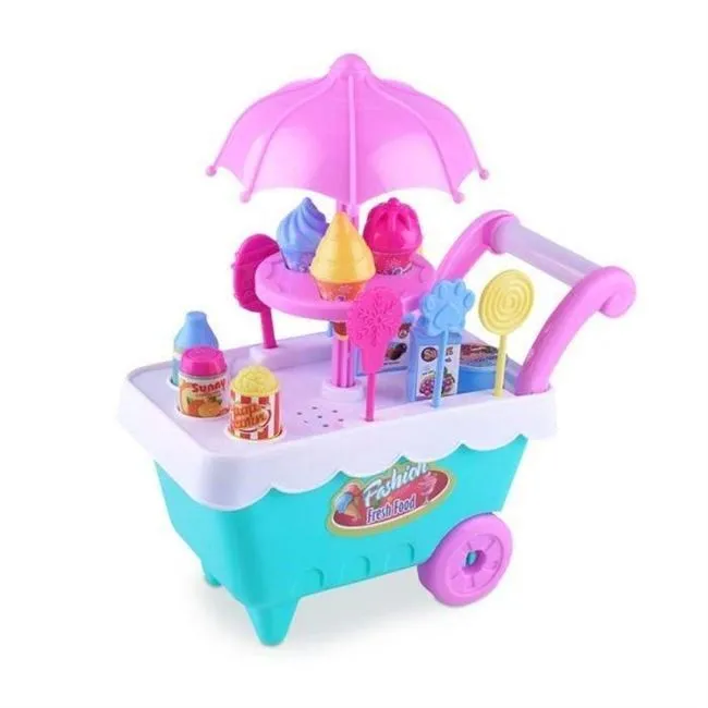 Children Role Play Toys Mini Candy Cart Detachable Ice Cream