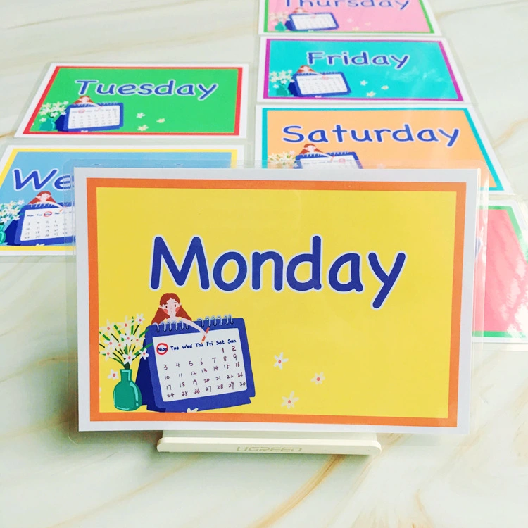 English Card Waterproof Flash Card Sunday Kindergarten Classroom Decoration Teacher's Teaching Aids Word Card