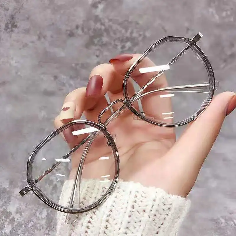 Metal Frame Flat Mirror Net Red New Anti-blue Glasses