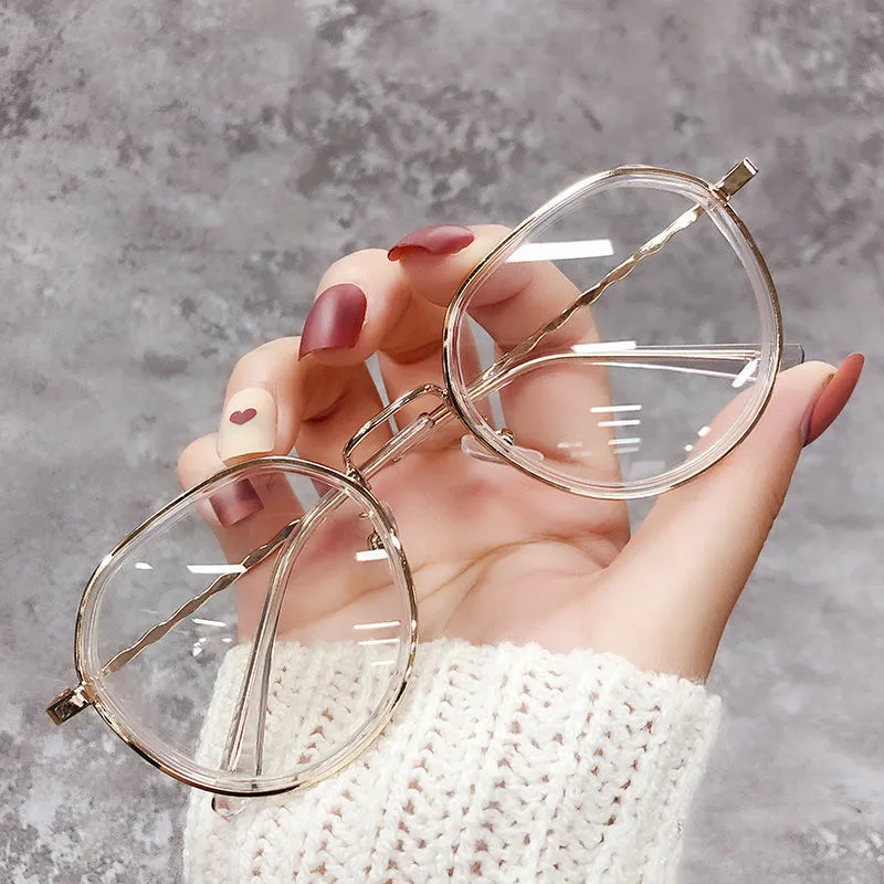 Metal Frame Flat Mirror Net Red New Anti-blue Glasses