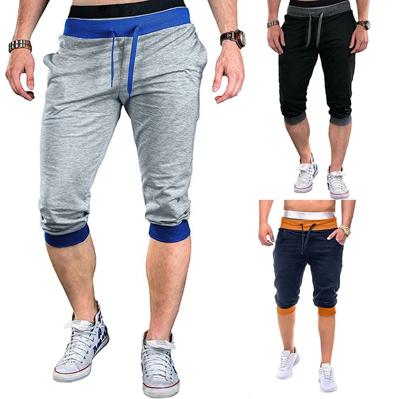 Men's Screw-on Contrast Sports Cropped Trousers