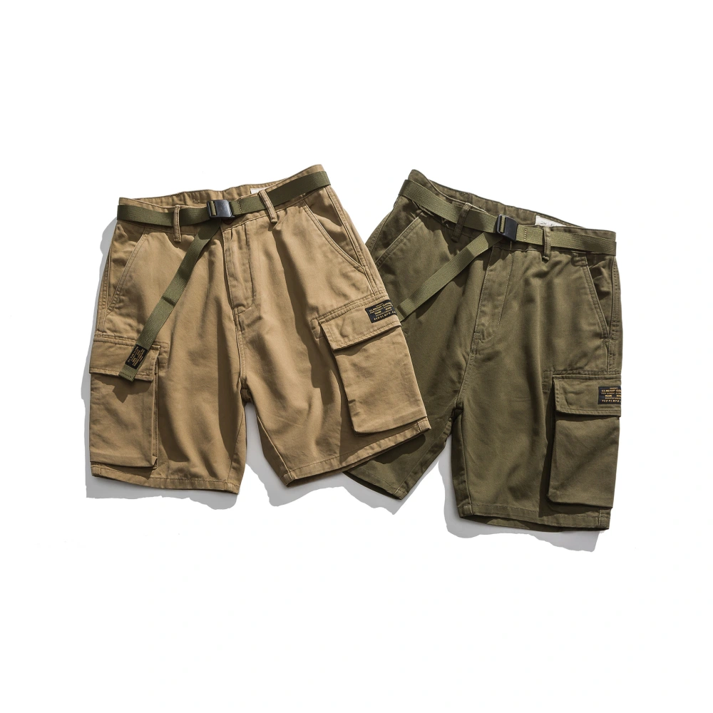 Tooling Multi-Pocket Khaki Army Green Shorts