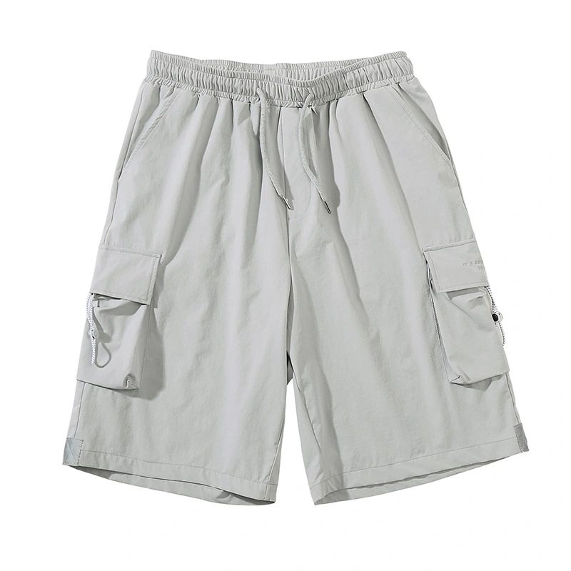 Workwear Five-point Pants Loose Functional Wind Pocket Drawstring Shorts Men's